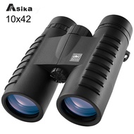 Asika 10x42 HD Binoculars Wide Angle Professional Binocular High Power Telescope Bak4 Prism Optics f