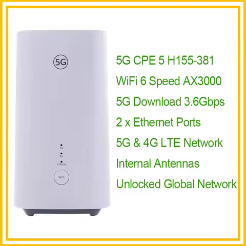 Unlocked Brovi 5G CPE H155-381 WiFi 6 AX3000 Wireless Router 5G 4G LTE CAT20 Indoor WiFi Modem