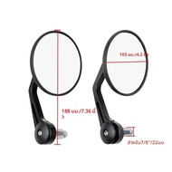 กระจกมองข้างแฮนด์รถจักรยานยนต์7/8 "กระจกมองข้างสีดำสำหรับ Yamaha mt/fz/tma KAWASAKI Z650-up Honda CB