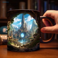 dim  Tea Mug Ceramic Book Lover Mug Creative Space Design Bookshelf Mug 350ml Ceramic Coffee Cup for Book Lovers