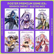 Premium Full HD Poster Game A3+ : Genshin Impact - Electro [Episode 03] - Ororon, ShogunRAIDEN, Razo