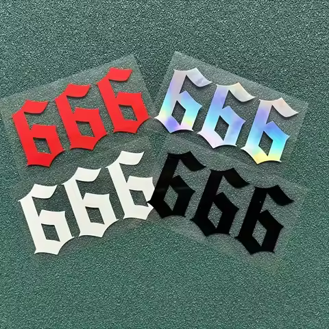 Racing Number Sticker 6 Digit Waterproof Vinyl Decal Car Motorcycle Bike Laptop Fridge Decoration
