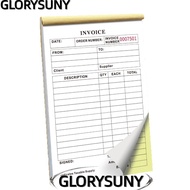 GLORYSUNY Invoice Receipt Book, Tear- 2-Part Forms Duplicate Invoice Book, Compact Top-Bound Compact