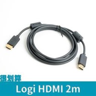 [很划算] logi 羅技 HDMI 2m 2.0 4K60hz 帶濾波環 訊號線 傳輸線