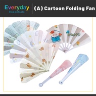 【E.E】Cute Cartoon Foldable Hand Fan Handheld Fan Student Children's Kids Plastic Hand Fan Kipas Lipa