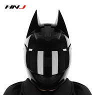 🦇HNJ Full Face Motorcycle Helmet Motor with Horn Removable Men's Ready Stock