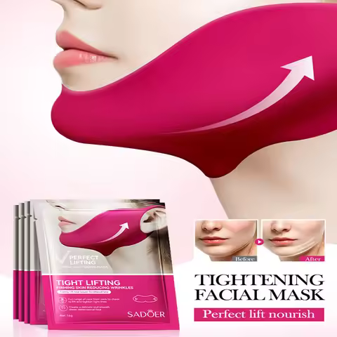 2/5pcs V-Shaped Face Lifting Mask Ear-Hanging Nano-Hydrogel Mask Women Skin Hydrating Moisturizing L