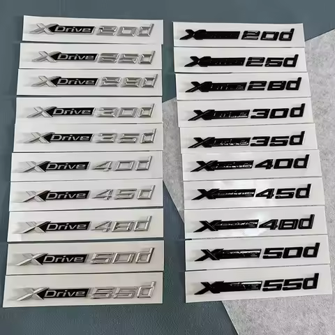 3D ABS XDrive Emblem Car Fender Rear Trunk Sticker X Drive 18d 20d 25d 30d 35d 40d 50d For X1 X2 X3 
