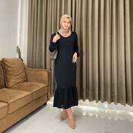 Siska midi dress bahan crinkle / Tali Belakang / Terbaru 2024