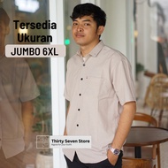 KEMEJA Men's Cream Shirt Jumbo Short SleevePOLOS BIG Size ML XL XXL XXXL 4XL 5XL 6XL