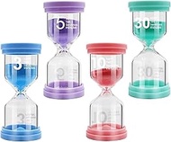 Sand Timer for Kids 4 Pack Colorful Hourglass 3min, 5mins, 10mins, 30mins Sand Clock Timer for Class