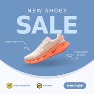 H0KA Elevon Running Shoes Rose Orange Free Socks