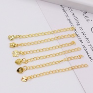 18K Real Gold Gold-clad Gold Color Retention Tail Chain Extension Chain Bracelet Necklace diy Jewelr