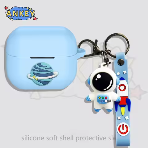 Case for Apple Airpods 4 Cover Cute Astronaut Airpods4 Silicone Earbuds Soft Protective With Pendant