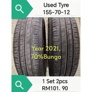 Used Tyre 155-70-12,165-60-13,175-70-13,165-55-14,165-60-14 (1Item =2pcs)