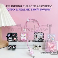 5in1 OPPO & REALME 33W Charger Cable Protector Set/45W/15W Cartoon Premium Aesthetic Charger Casing 