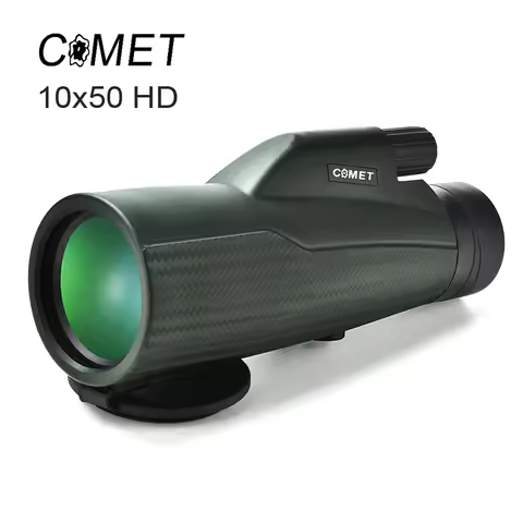 COMET 10X50 Monocular Telescope HD Professional With Anti Shake Wristband BAK4 Prism Scope Waterproo