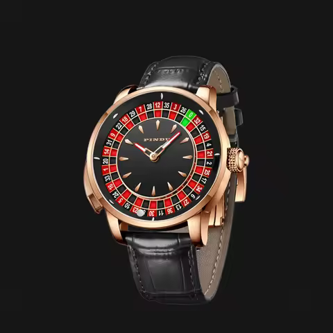 PINDU Watch Top Brand Luxury Upgraded Version Button Roulette Men's Mechanical Watch Stainless Steel