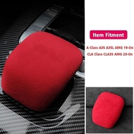 Car Gear Shift Knob ABS Trim Cover Ultrasuede Leather Wrap Sticker For Mercedes-Benz A CLA Class A35