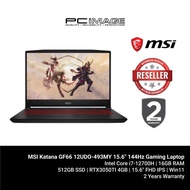 MSI Katana GF66 12UDO-493MY 15.6" 144Hz Gaming Laptop (i7-12700H, 16GB, 512GB, RTX3050, Win11)