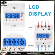[Auto Vodool] Din Rail 3 Phase 4 Wire Energy Meter AC 380V 100A 50/60Hz Power Consumption Monitor LC
