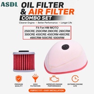 ASDL Motorcycle High filterability Oil Filter Air Filter Set For HM Moto 250CRE 250CRM 290CRE 290CRM