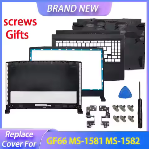 Repalce Cover For Katana GF66 MS-1581 MS-1582 LCD Back Cover Front Bezel Hinges Palmrest Upper Top C