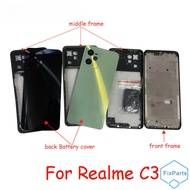 NEW 6.6" Middle Frame For Oppo Realme C35 RMX3511 Front Frame Middle Frame+Back Battery Cover+Camera