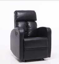 單人梳化老闆椅可躺舒適電腦椅辦公椅可趟帶擱腳沙發椅（黑色PU皮 A原版）900040