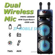 ZQS Speaker Super Bass 8220S Speaker Bluetooth 40Watt 8X2 Inci Subwoofer FM Radio Super with 2 Mikro