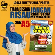 FLYERS/LEAFLET SAIZ A3/A4/A5/A6 COLOUR SINGLE/DOUBLE SIDE FULL COLOUR MATERIAL SIMILI 70 GSM