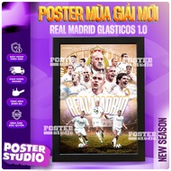 REAL MADRID glasticos 1.0 poster photo frame includes 2 sizes for A5 tabletop (18cm x 24cm), A4 wall