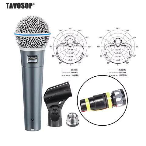TAVOSOP BETA-58A Mic Professional Wired Supercardioid Dynamic Vocal Professional Microphone Suitable
