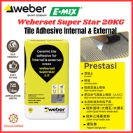 WEBERSET SUPER STAR 20KG Belcem Weber Superstar Tile Adhesive / Cement Gum Superstar/ Gum Cement