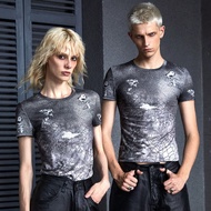 Áo'sơ mi nam tay ngắn rộng rãi trẻ trung phong cách thường ngày Y2K Wasteland Style Dune Style Dooms
