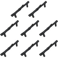 8PCS Pemegang Cawangan Hitam, Tombol Kabinet Cawangan Pokok Bergaya Rustic, Pemegang Laci Daun Aloi 