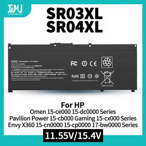 SR04XL SR03XL Battery for HP Omen 15-CE0XX 15-DC0XX Series 15-CE009LA 15-CE015DX 15-DC0003LA Pavilio