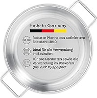 Fissler Pure Collection/Stainless Steel Serving Pan (Diameter 28 cm) Uncoated Frying Pan, Internal S