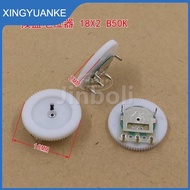 10PCS 18*2MM Single Gear Dial Potentiometer 3Pins B50K B503 18X2MM Volume Adjustment Switch 50K Ohm 