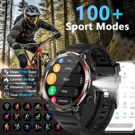 Outdoor Smart Watch LED Flashlight Men Bluetooth Calling Sports Fitness Tracking Smart Watch Jam Tan