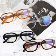 Y2k Korean Retro Square Oval Frame Glasses Women Fashion Trend Glasses H8y7