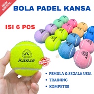 Kansa Colorful Padel Balls Contents 6pcs Tennis Balls Coaching Balls Pink Purple Green Padel Ball To