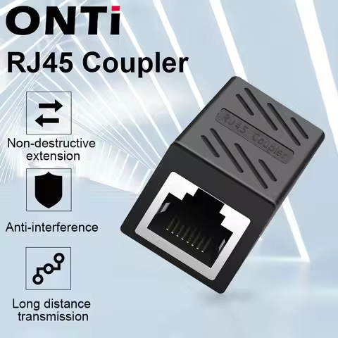 ONTi RJ45 Connector Cat7/6/5e Ethernet Adapter 8P8C Network Extender Extension Cable for Ethernet Ca