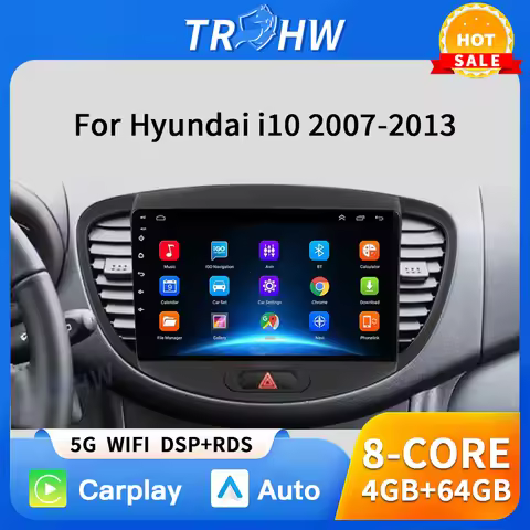 2 Din Car Radio For Hyundai i10 2007 2008 2009 2010-2013 Stereo Multimedia Player Android 13 4G GPS 