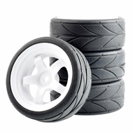 RC 6030-6081 Rubber Tires & Plastic Wheel 4Pcs For HSP HPI 1:10 On-Road Car Racing RC Car