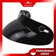 Universal Black 3-Snap Motorcycle Helmet Peak Lens Open Face Sun Shade Visor Shield