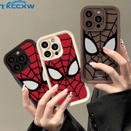 Dazzling Cool Spider-Man Mask Shockproof Case Compatible For OPPO Reno 11F 5 5F 10 11 Pro A12 A12e A7 AX7 A5S AX5S AX5 A3S Cute Graffiti Angel Eyes Soft Cover