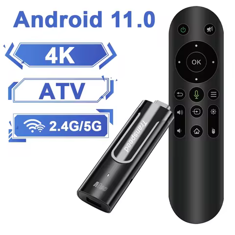 Transpeed ATV Android 11 TV Stick Amlogic S905Y4 With TV Apps BT5.0 Dual 100M Wifi 2GB DDR4 Support 