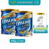 (FREE 2 Sachet) Abbott Ensure Gold Wheat 800g x 2 (TWIN) EXP:03/2027 [ milk powder, adult, tepung su