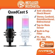 HyperX QuadCast S USB Microphone USB C Anti-vibration Shock Mount Tap-to-Mute Sensor Built-in Pop Filter PC Mac PS5 PS4